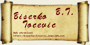 Biserko Točević vizit kartica